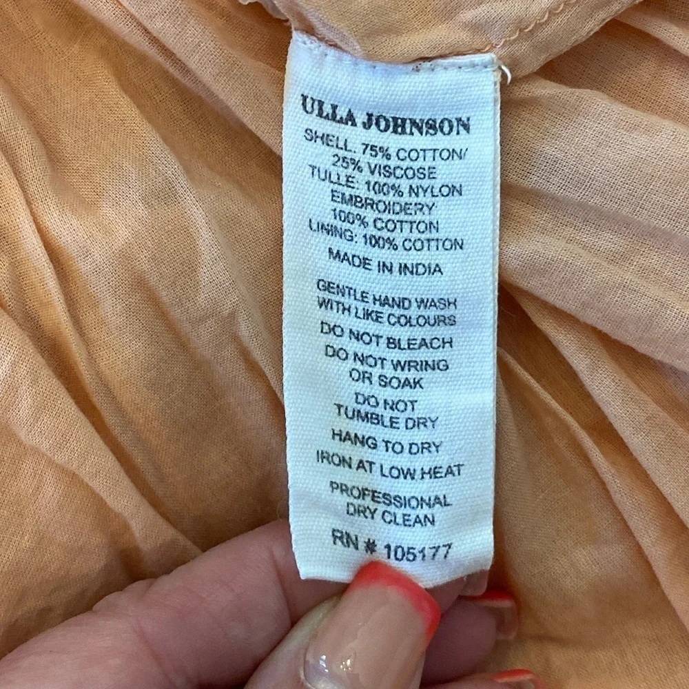 Ulla Johnson Sheila Embroidered Dress Pinkish-Peach 33386 - Picture 14 of 16